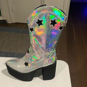 RADIOACTIVE RODEO HOLOGRAPHIC COWBOY BOOTS